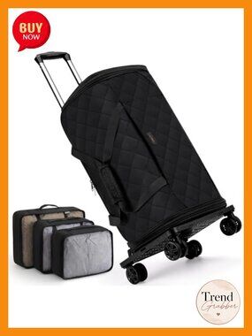 4-in-1 Rolling Garment Bag 50L Wheeled Duffel Suit Travel with Shoe Compartment